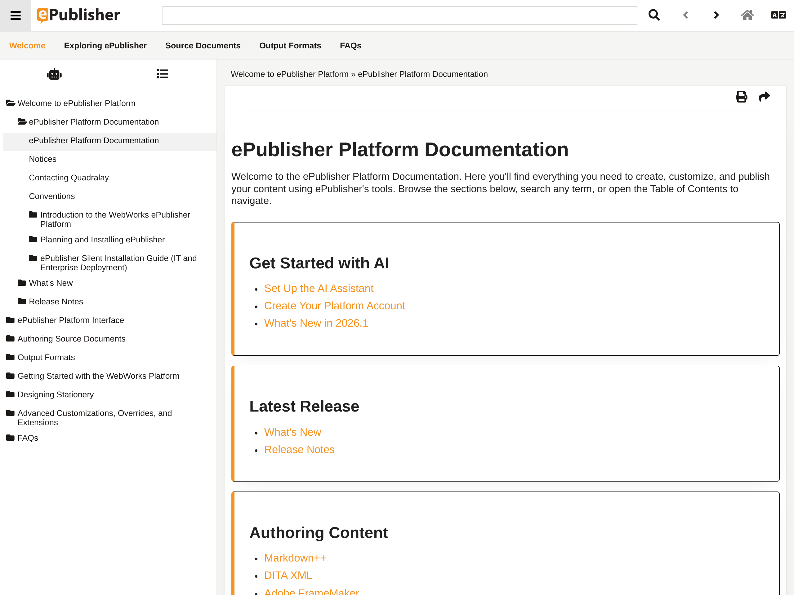 Reverb 2.0 helpset with the table of contents open beside the topic, with toolbar search and section navigation.